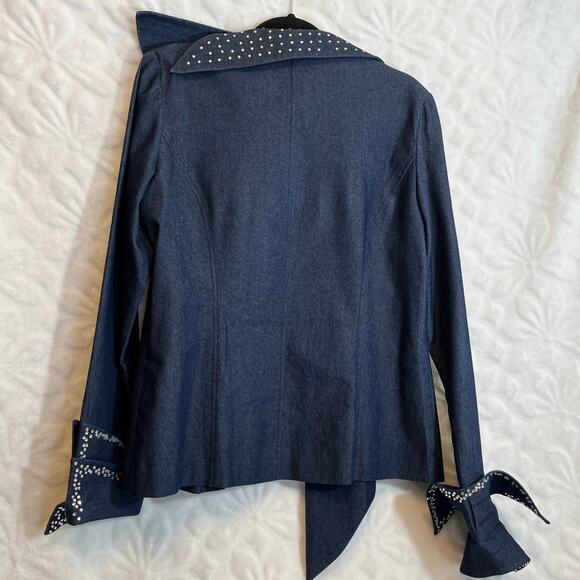 Devine denim NY rhinestone top gemstone closure preowned excellent condition - Picture 2 of 7